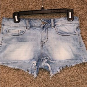 pink brand denim short shorts